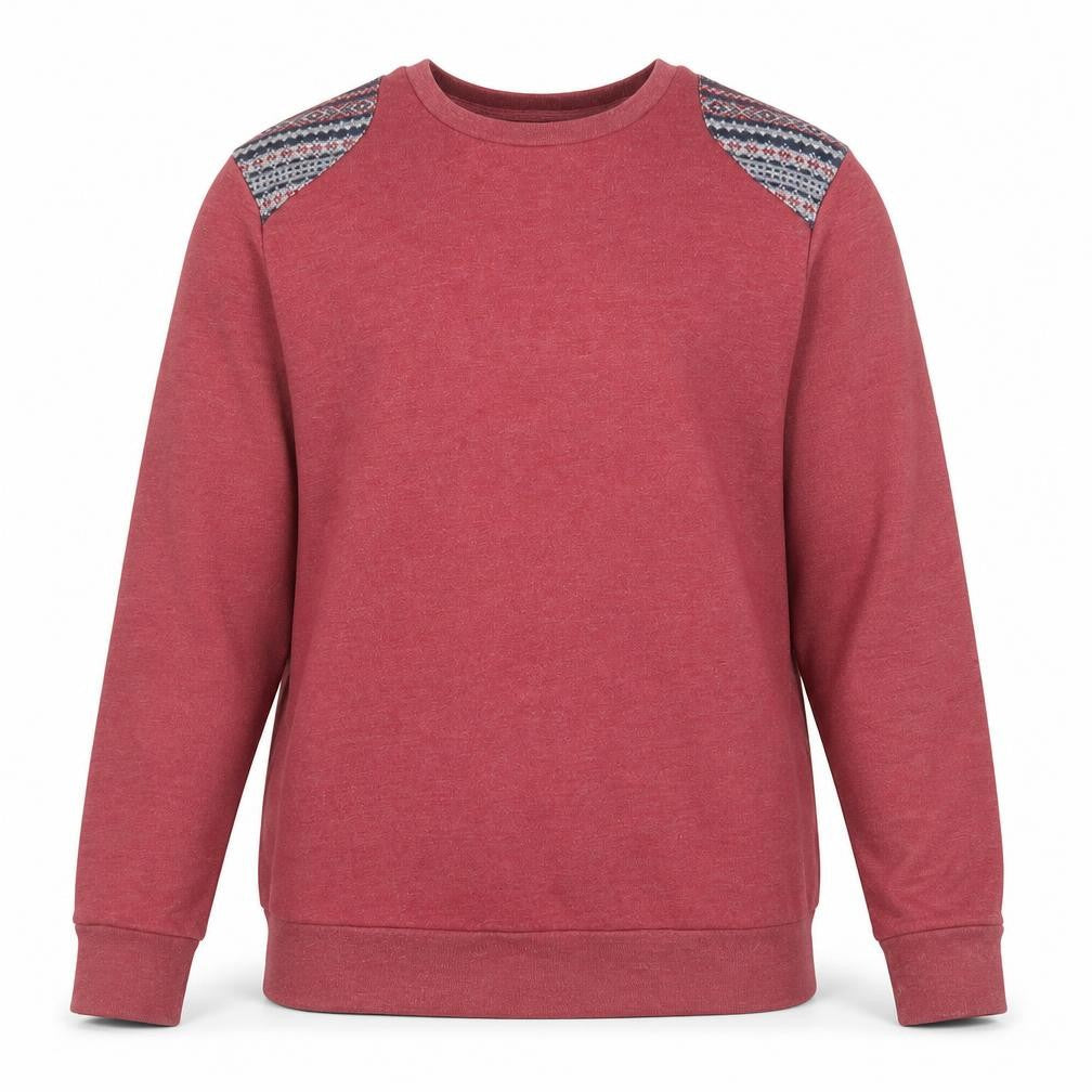 Burton Mens Red Fair Isle Shoulder Crew Neck Sweatshirt Size L