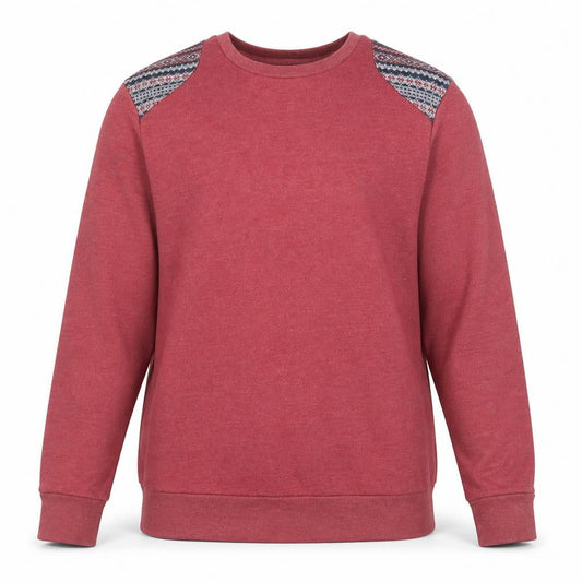 Burton Mens Red Fair Isle Shoulder Crew Neck Sweatshirt Size L