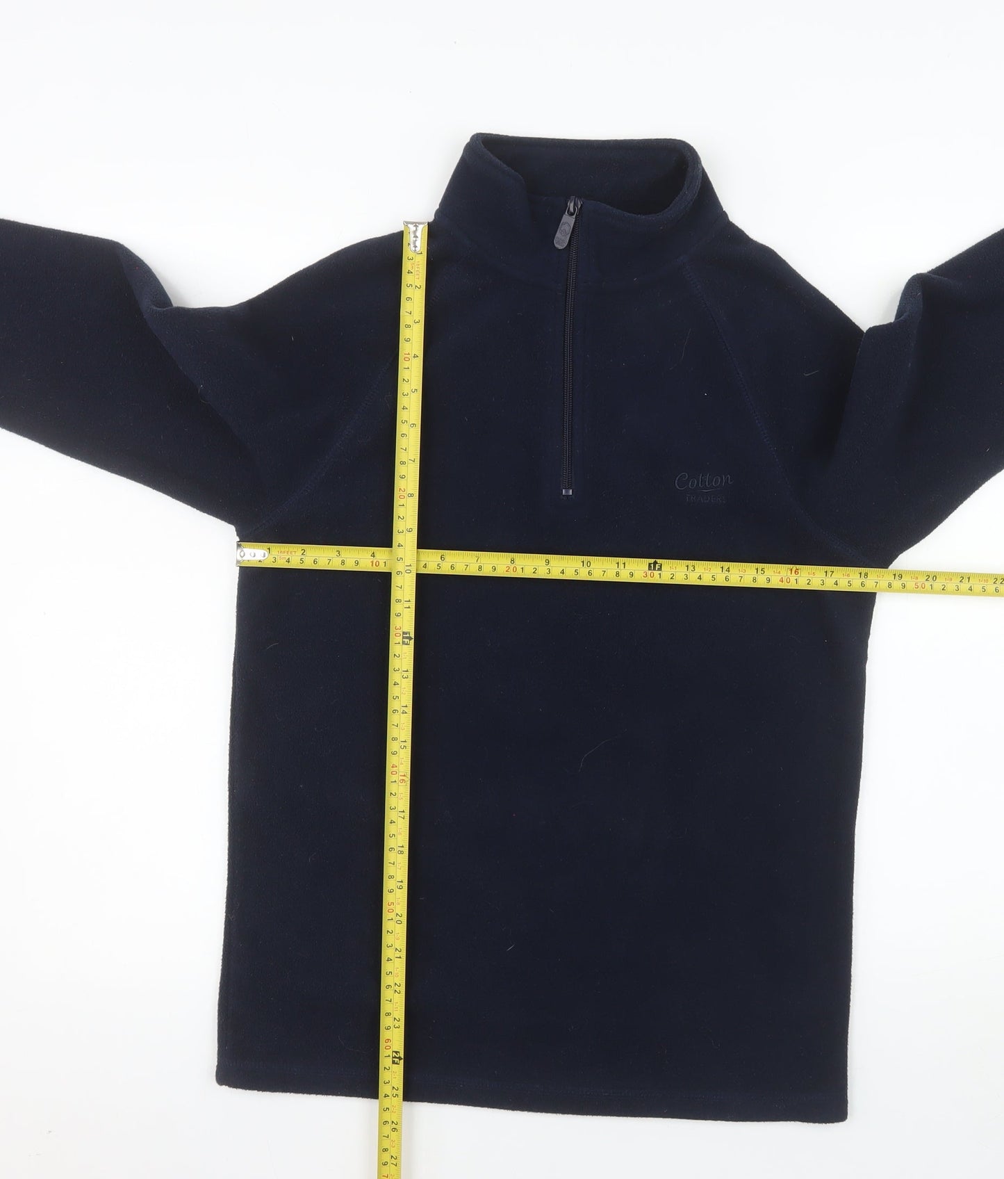 Cotton Traders Men’s XS Navy Fleece 1/4 Zip Pullover Sweatshirt