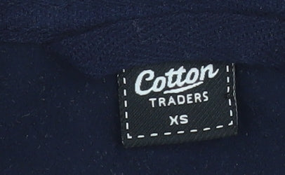 Cotton Traders Men’s XS Navy Fleece 1/4 Zip Pullover Sweatshirt