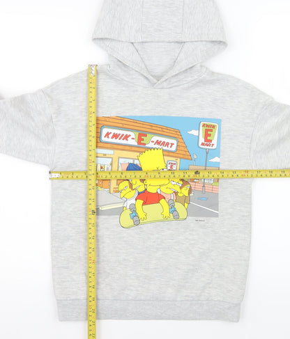 Back view of Primark boys’ grey bart simpson hoodie 9-10 years pullover fleece