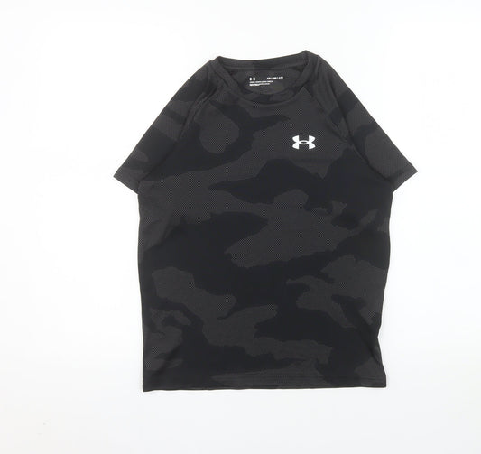 Under Armour Boys Black Camouflage Short Sleeve Sports T-Shirt M
