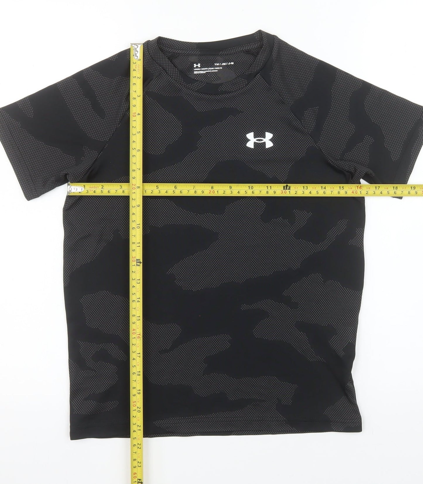Under Armour Boys Black Camouflage Short Sleeve Sports T-Shirt M