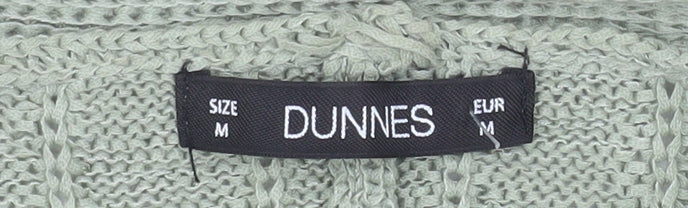 Dunnes Women Green Open-Knit Short Sleeve Cardigan M