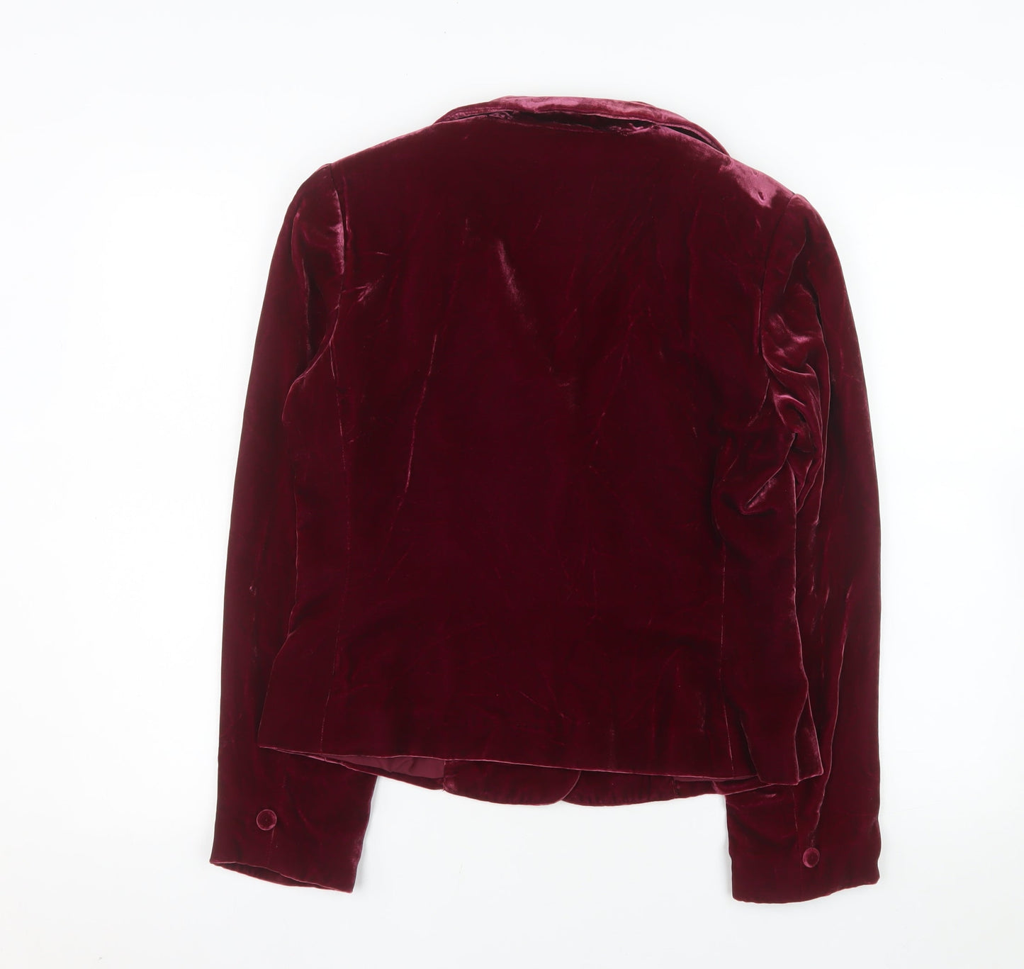 Rafaella Women's Red Velvet Blazer Size 8 Single Breasted Lined Jacket