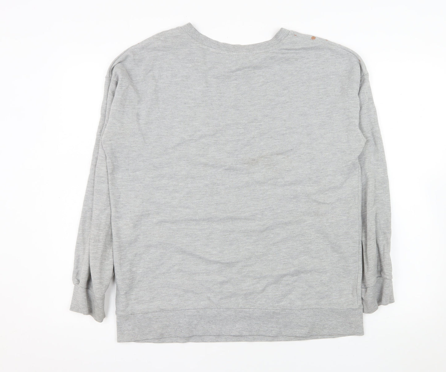 Next Women Grey Star Print Pullover Sweatshirt M Cotton Blend