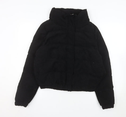 Brave Soul Women's Black Corduroy Cropped Puffer Jacket Size 12