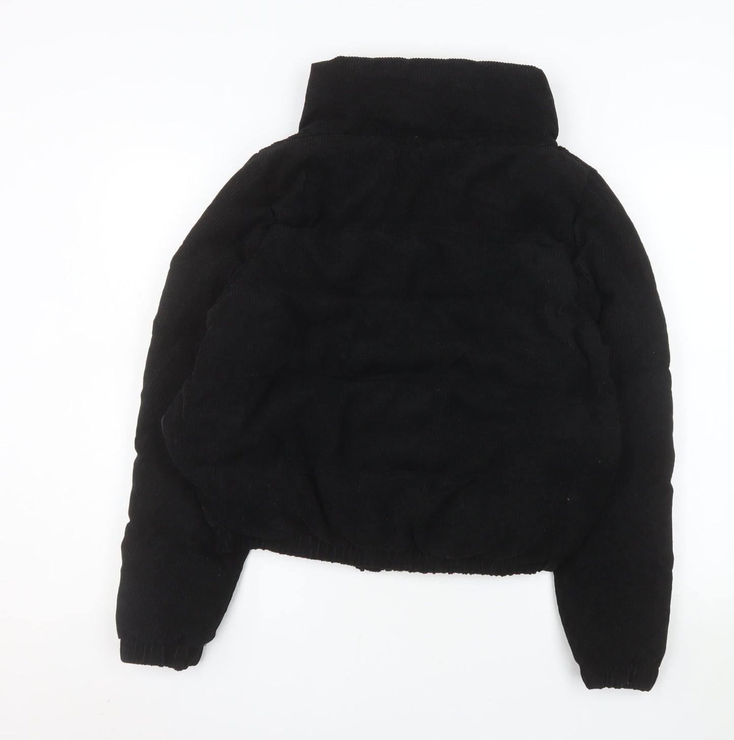 Brave Soul Women's Black Corduroy Cropped Puffer Jacket Size 12