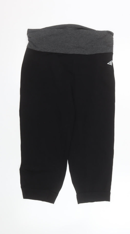 Umbro Womens Black Athletic Jersey Shorts L Stretch Comfort Fit