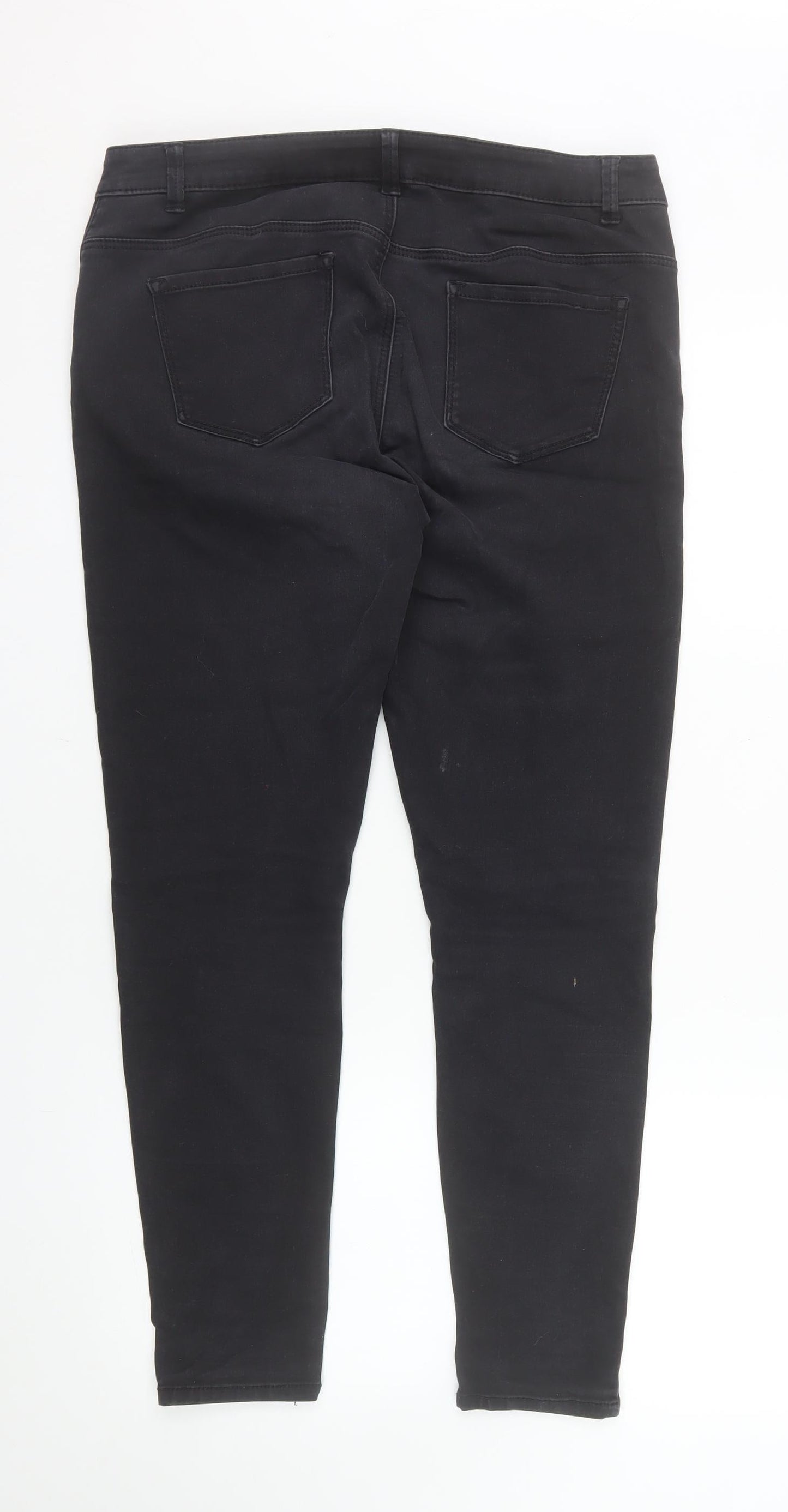 Denim Co Women’s Black Skinny Jeans Size 16 Mid Rise Stretch Denim