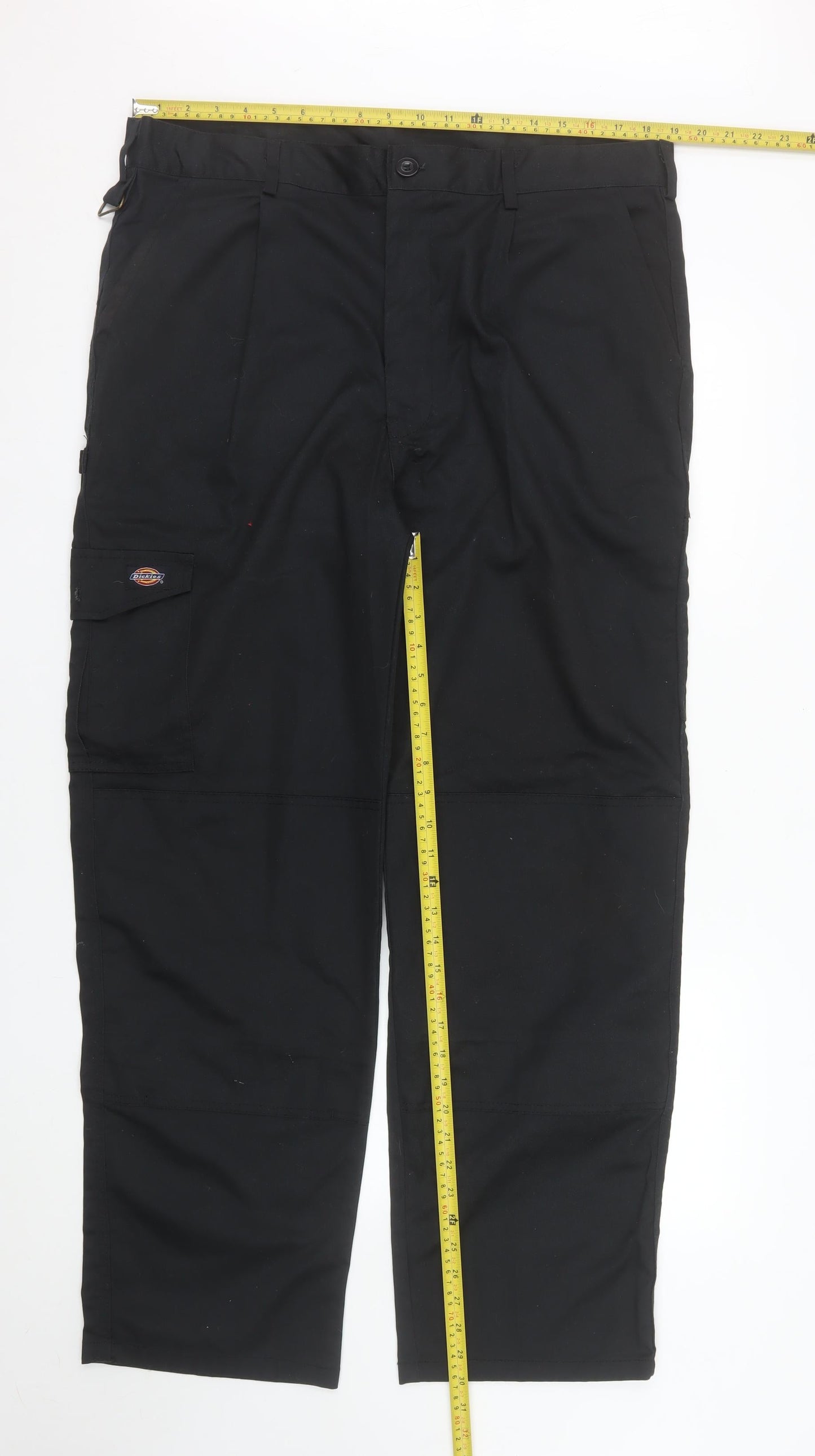 Dickies Men’s Black Cargo Work Trousers 38R Polyester Cotton Durable