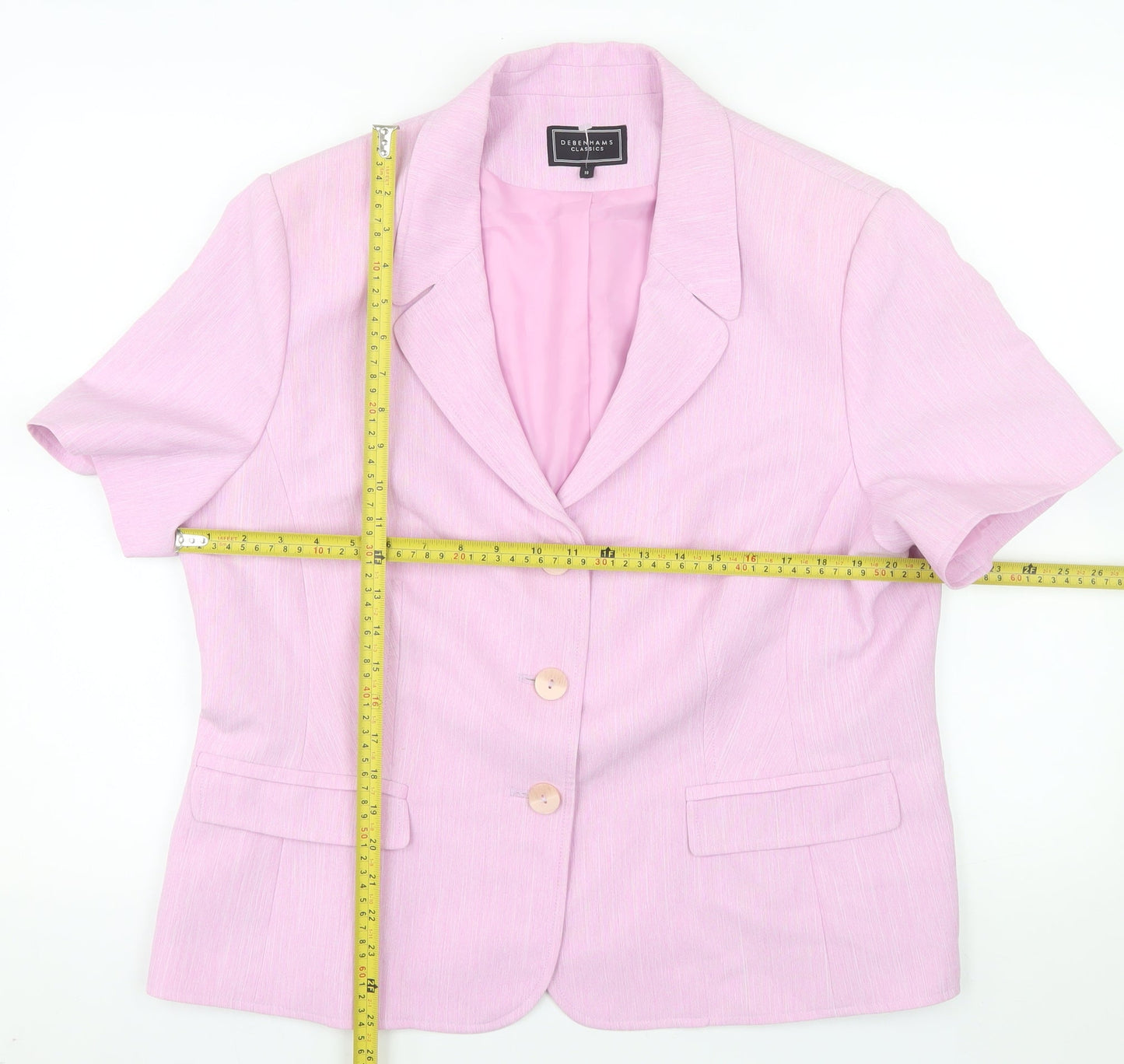 Debenhams Classics Women Pink Size 18 Short Sleeve Blazer Jacket