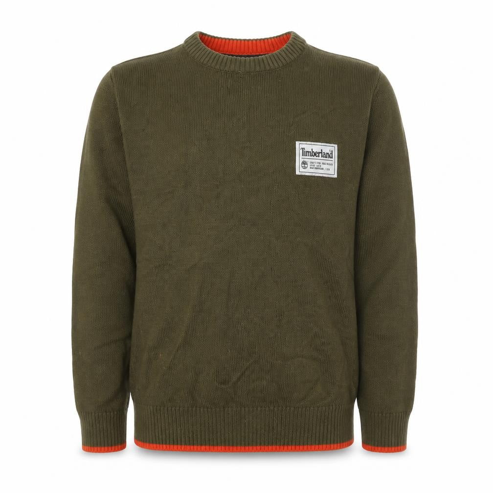 Timberland Boys Green Crew Neck Cotton Pullover Jumper Size 4 Years