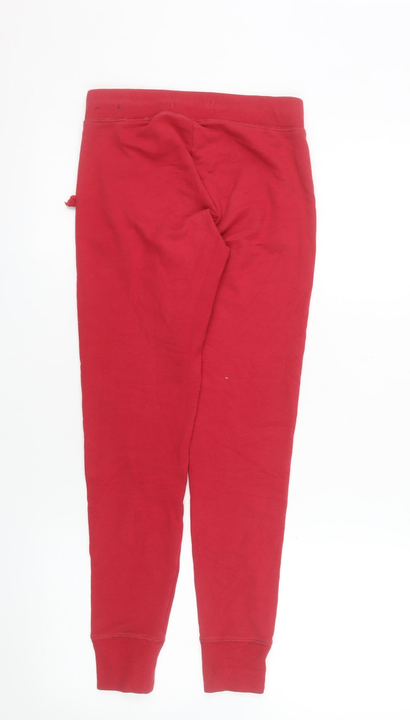 Hollister Women’s Red Jogger Sweatpants XS Cotton Blend Tapered Leg Activewear