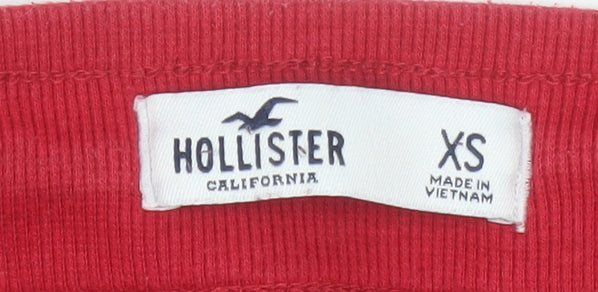 Hollister Women’s Red Jogger Sweatpants XS Cotton Blend Tapered Leg Activewear