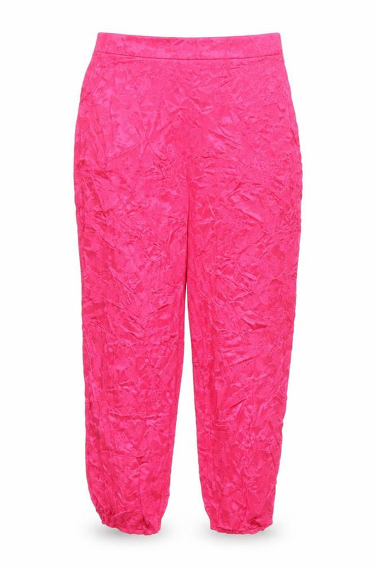 Savida Women’s Pink Satin Viscose Straight Trousers Size 14