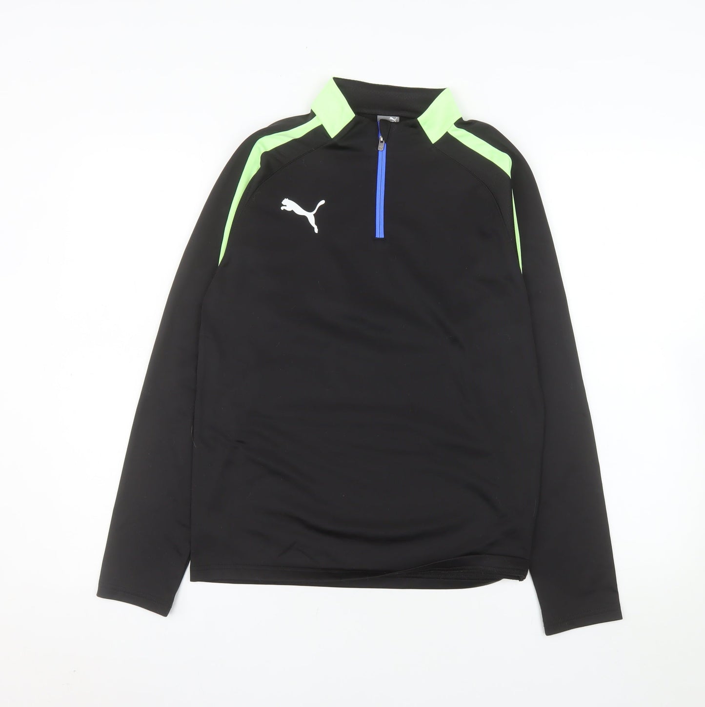 Puma Teens Black 1/4 Zip Sports Sweatshirt Size 164