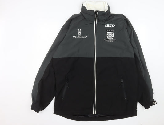 ISC Hull FC Mens Black XL Windbreaker Jacket Waterproof