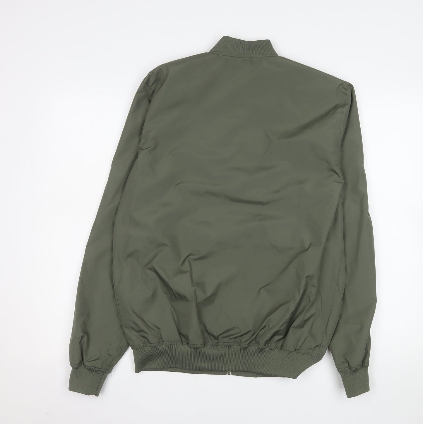 Ontiref Men's Green Polyester Bomber Jacket Size S Lightweight Casual