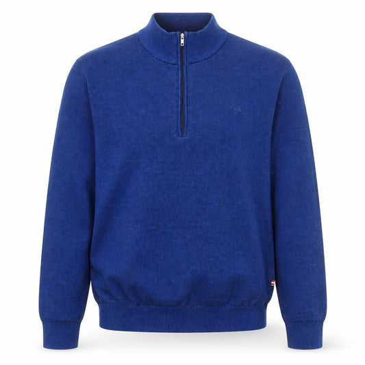 André Men's Blue 1/2 Zip Cotton Knit Sweatshirt Size L
