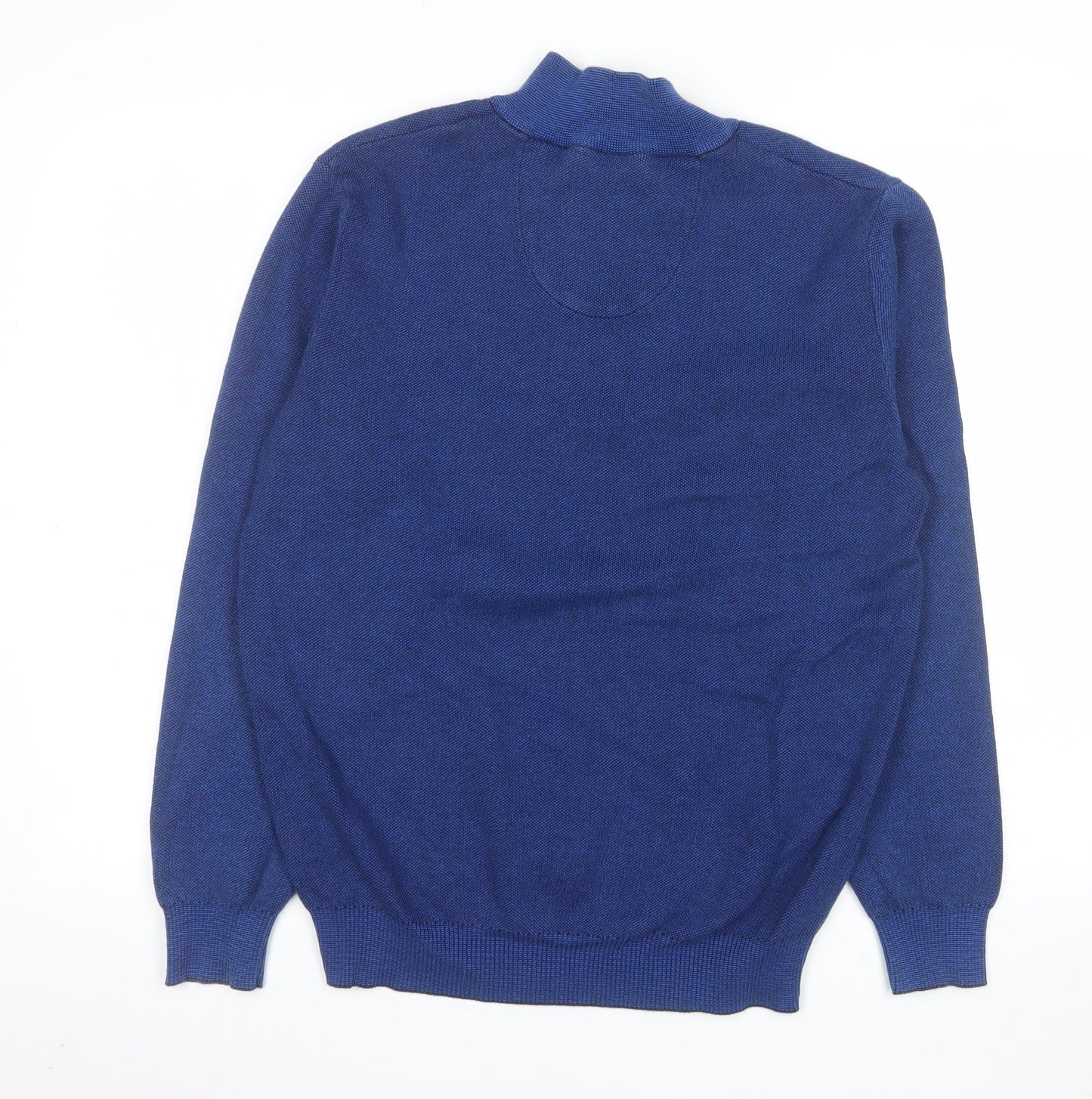 André Men's Blue 1/2 Zip Cotton Knit Sweatshirt Size L