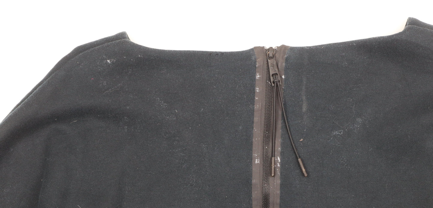 Nike Womens Black Long Sleeve Full Zip Sweatshirt L Cotton Blend