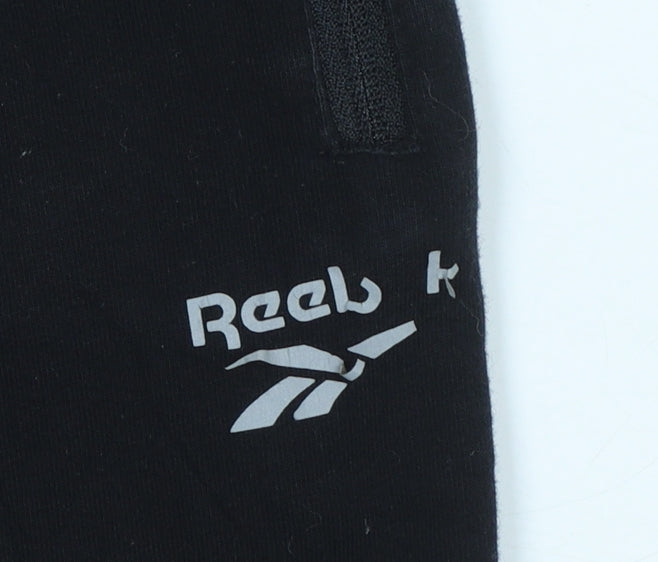 Reebok Women's Black Jogger Sweatpants Size S Elastic Waist Fleece