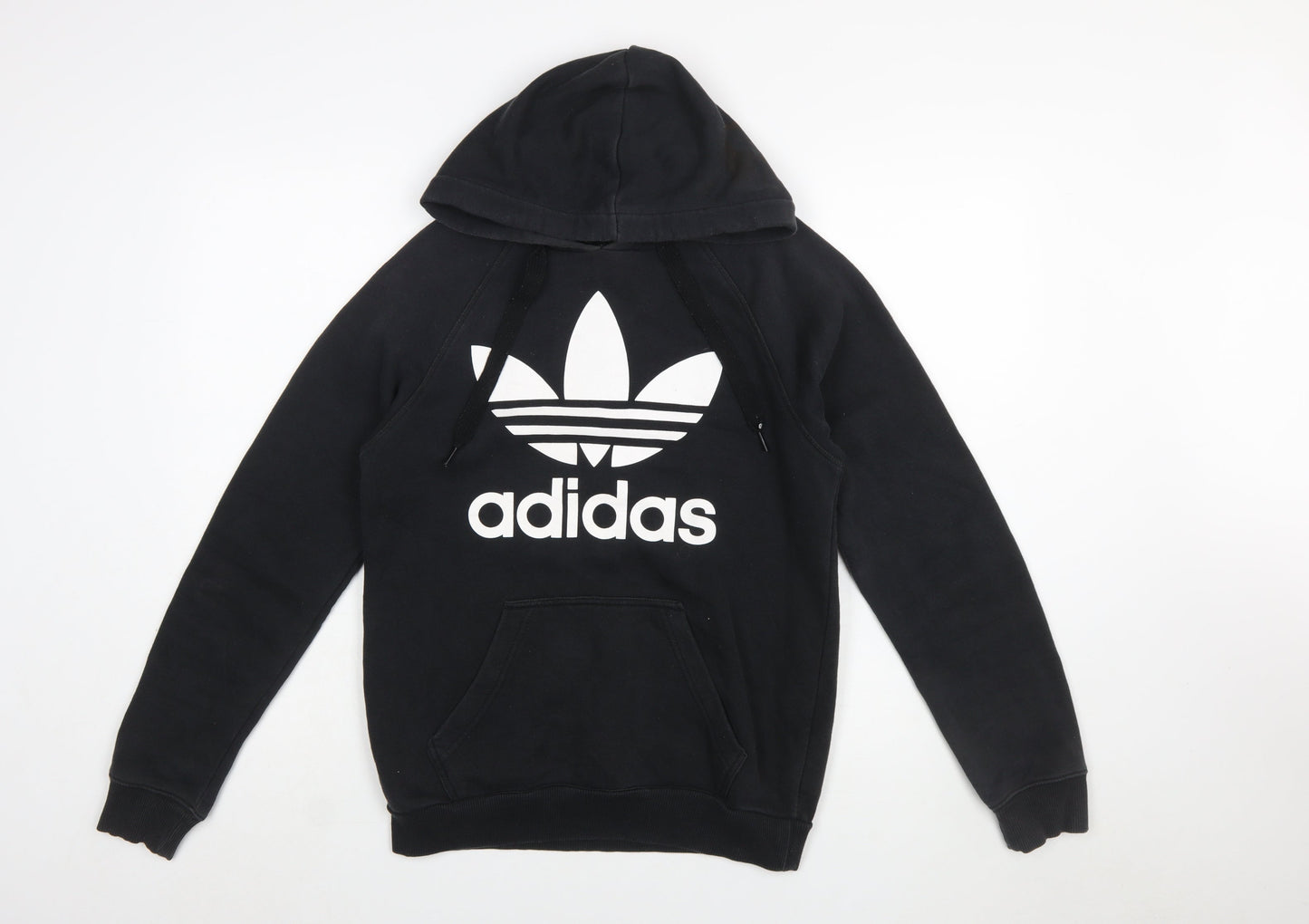 Adidas Men's Black XS Pullover Hoodie with Trefoil Logo