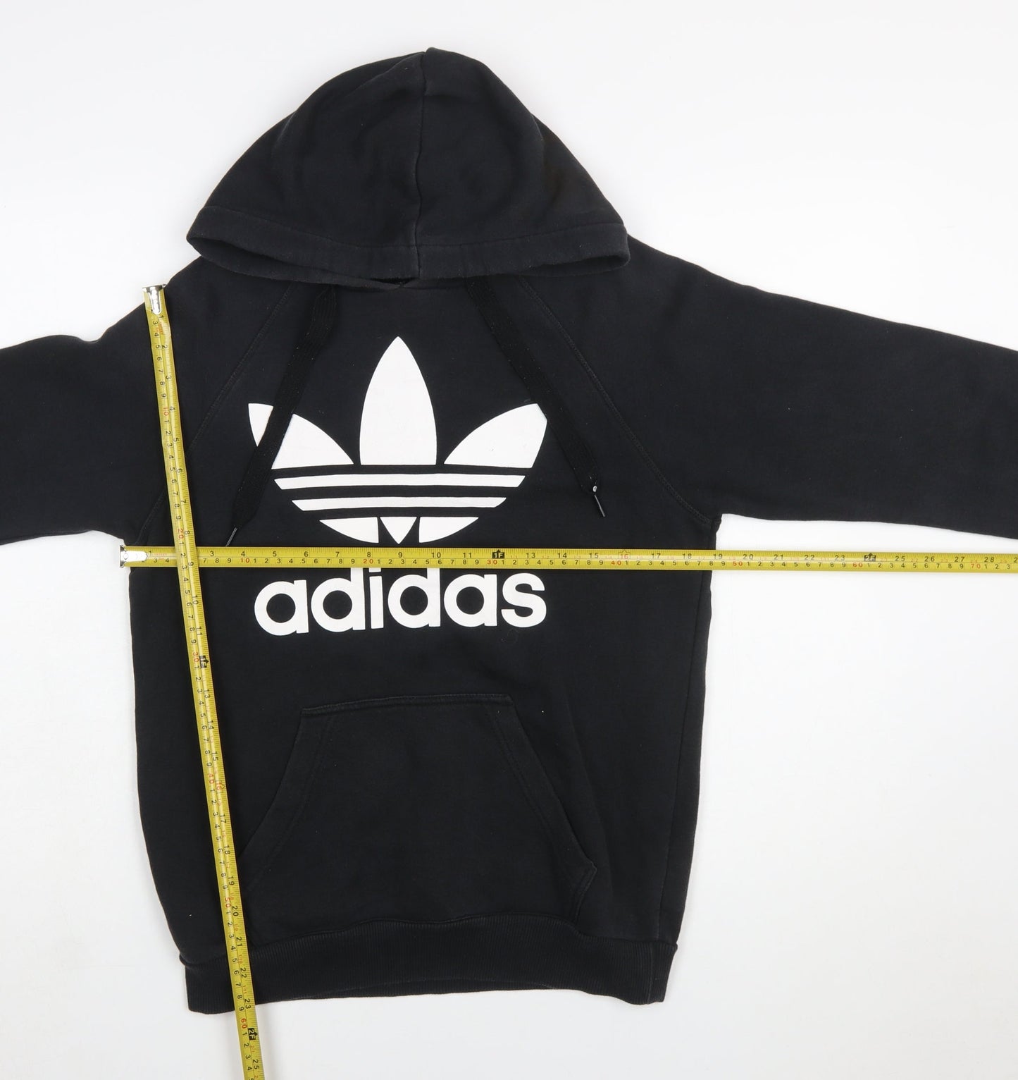 Adidas Men's Black XS Pullover Hoodie with Trefoil Logo