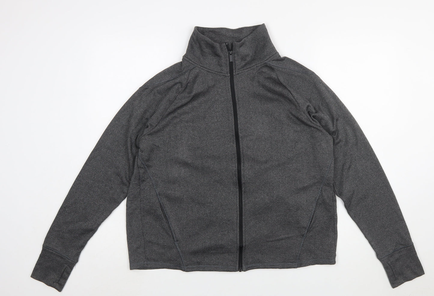 Champion Women’s Grey Full Zip Sweatshirt Size L Polyester Fleece
