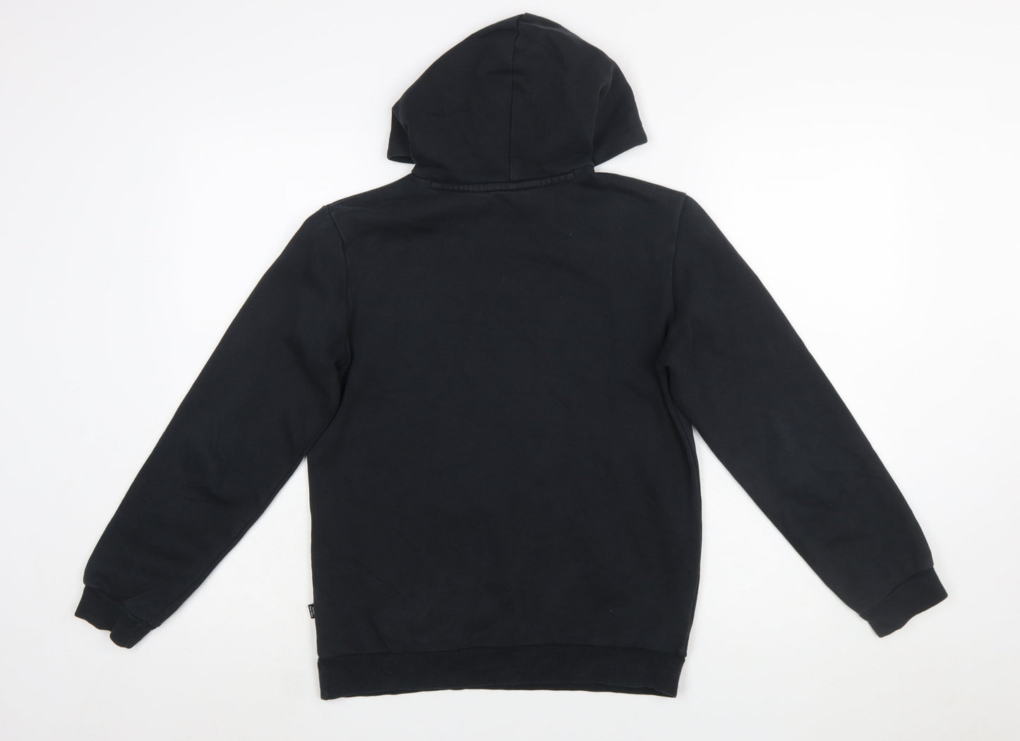 Puma Boys Black Pullover Hoodie 13-14 Years Cotton Blend Logo Sweatshirt