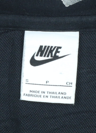 Nike Men's Black Windbreaker Jacket Size S Hooded Full Zip