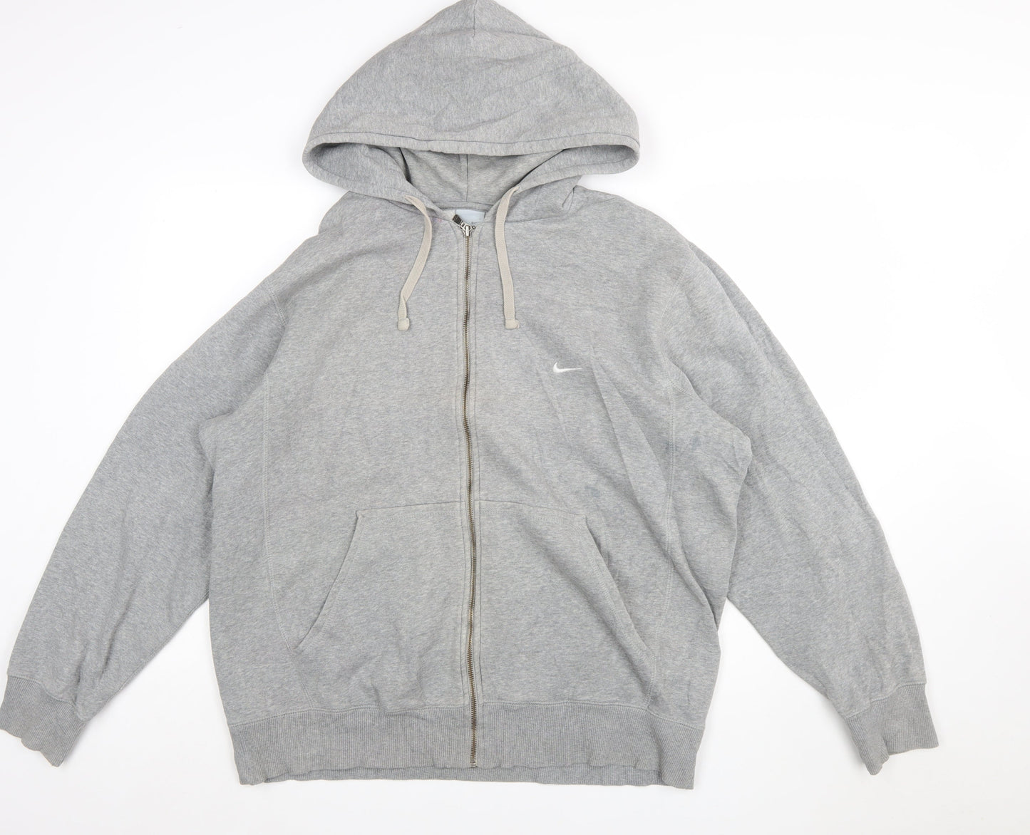 Nike Men's Grey XL Full Zip Hoodie Sweatshirt Cotton Fleece