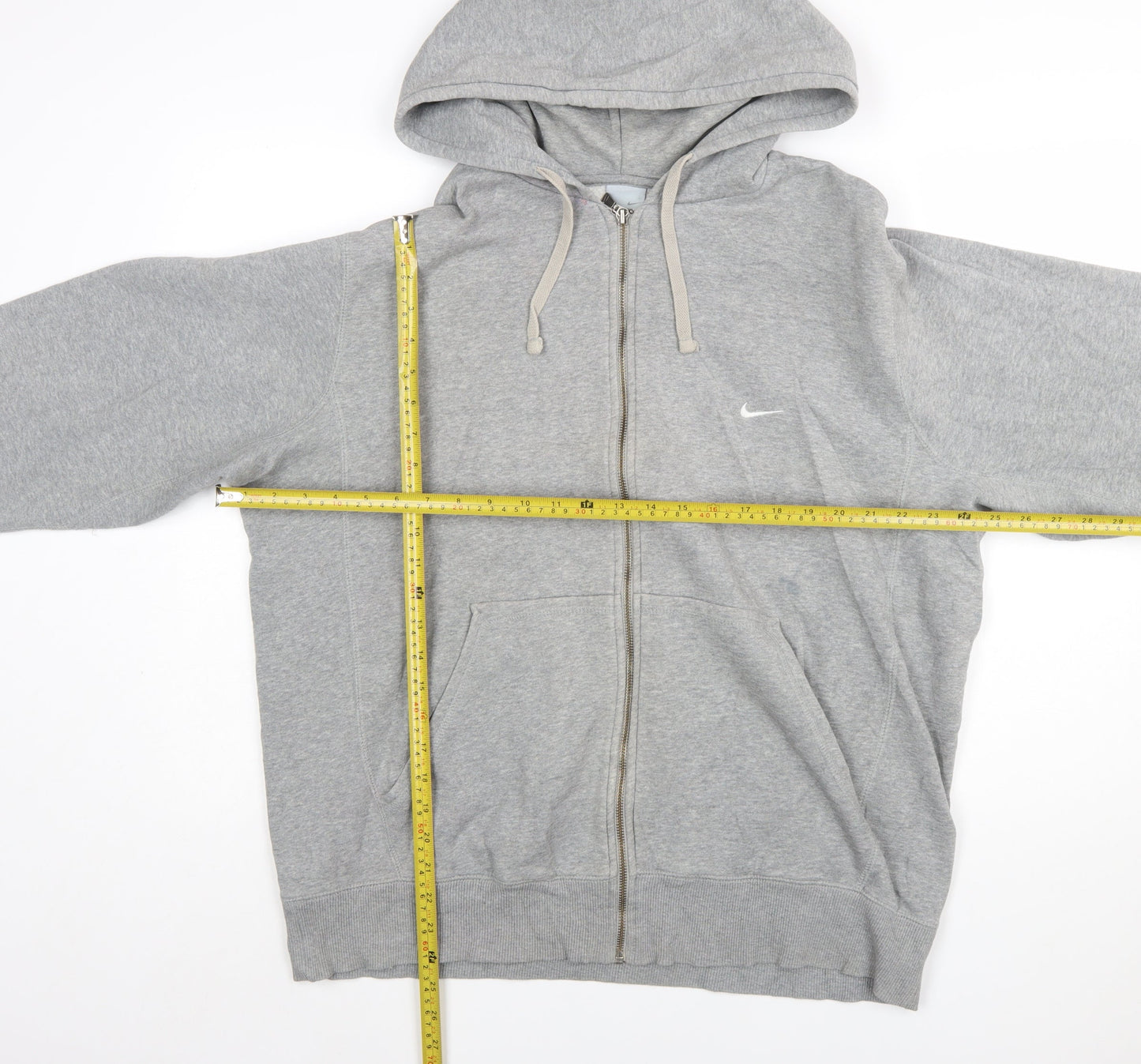 Nike Men's Grey XL Full Zip Hoodie Sweatshirt Cotton Fleece