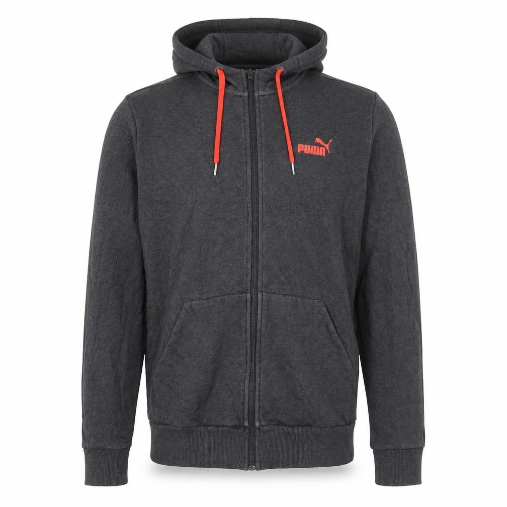 Puma Men's Grey Full Zip Hoodie Size L Sportswear