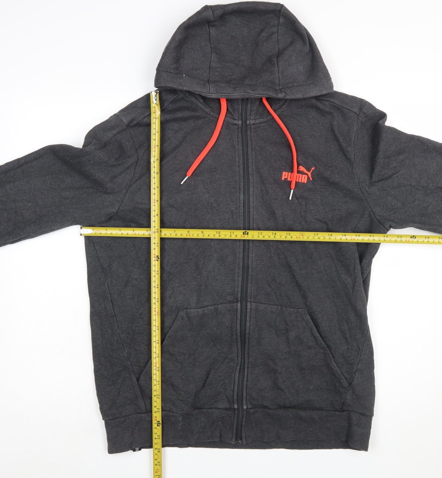 Puma Men's Grey Full Zip Hoodie Size L Sportswear