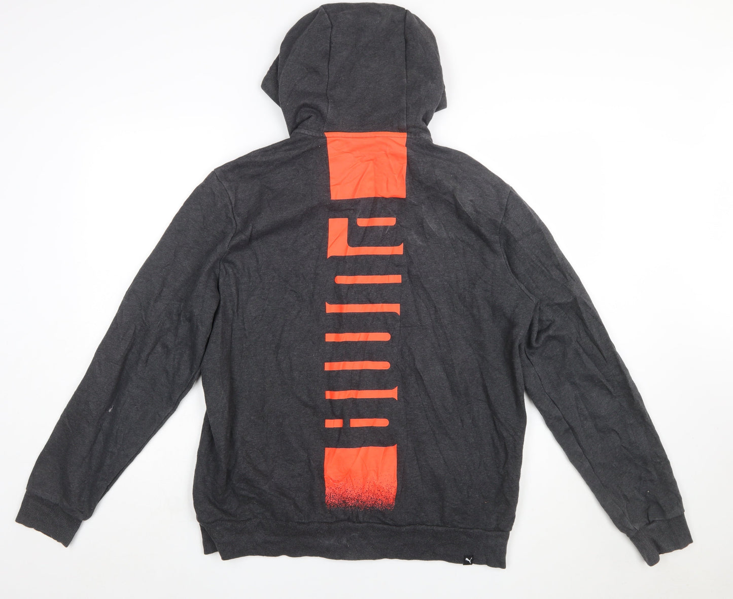 Puma Men's Grey Full Zip Hoodie Size L Sportswear