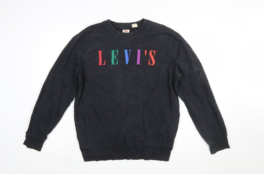 Levi's Womens Black Crew Neck Pullover Sweatshirt M