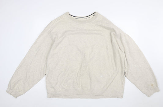 Preloved Croft & Barrow Men's Beige XL Pullover Sweatshirt Cotton Blend - Front