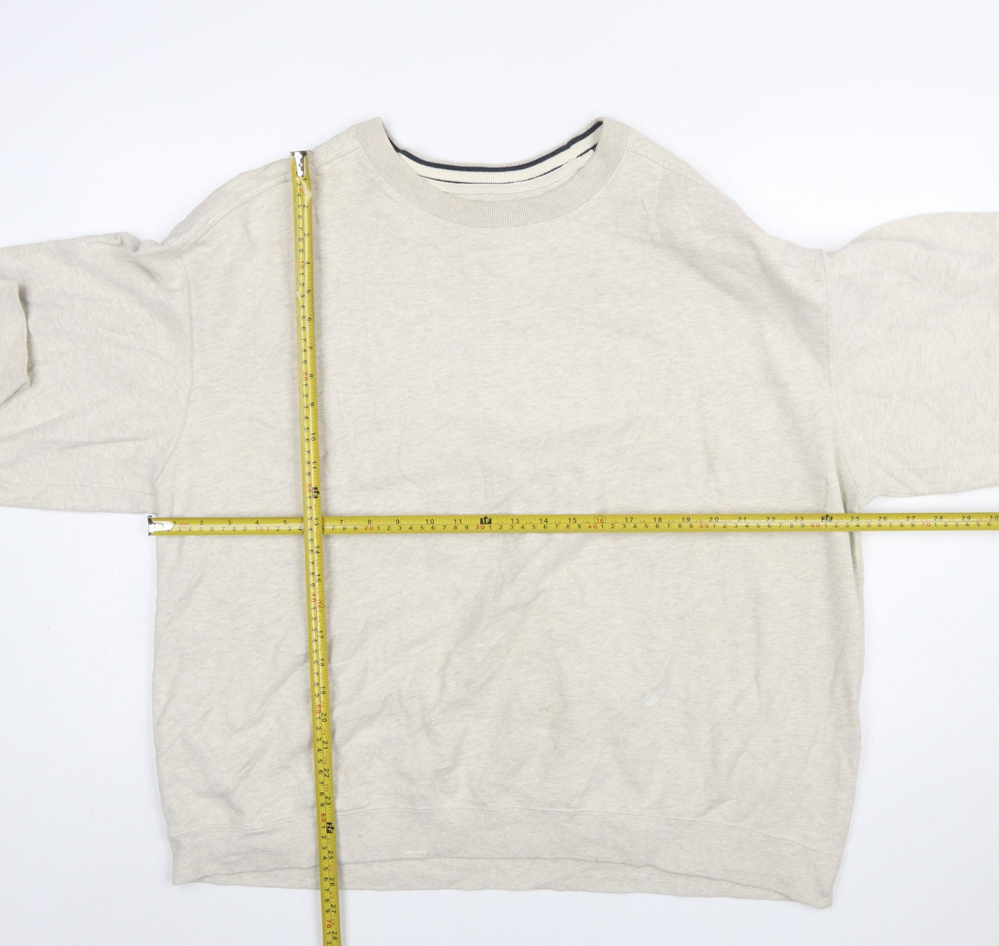 Croft & Barrow Men's Beige XL Pullover Sweatshirt Cotton Blend