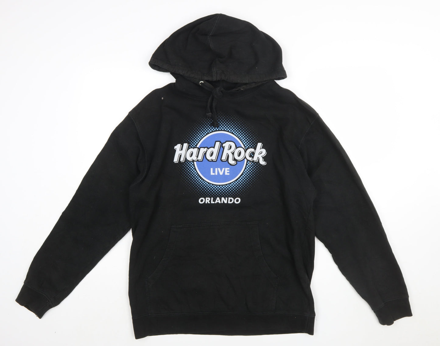 Hard Rock Cafe Orlando Mens Black Pullover Hoodie Size M Music Fleece