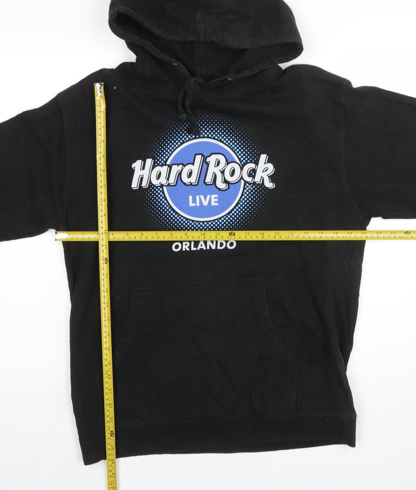 Hard Rock Cafe Orlando Mens Black Pullover Hoodie Size M Music Fleece
