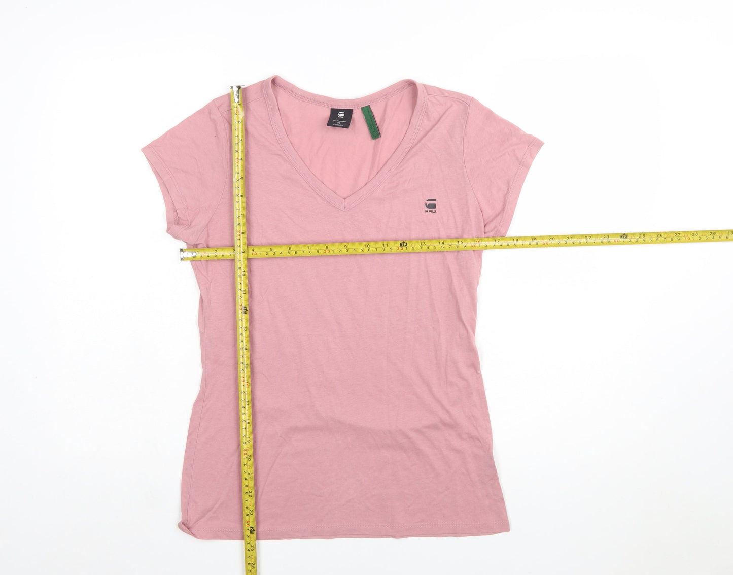 G-Star Raw Womens Pink V-Neck Short Sleeve Cotton T-Shirt M