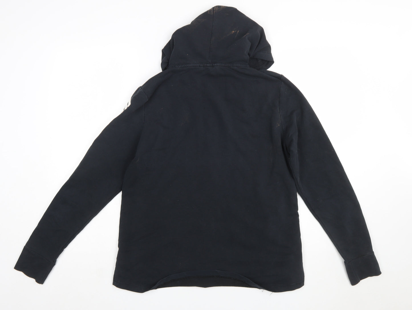 Puma Women Black XL Full Zip Hoodie Sweatshirt with Logo Print
