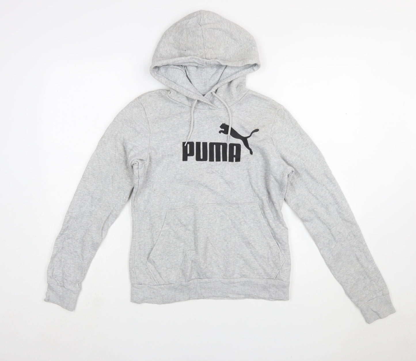 Puma Women’s Grey Pullover Hoodie Size 10 Logo Sweatshirt