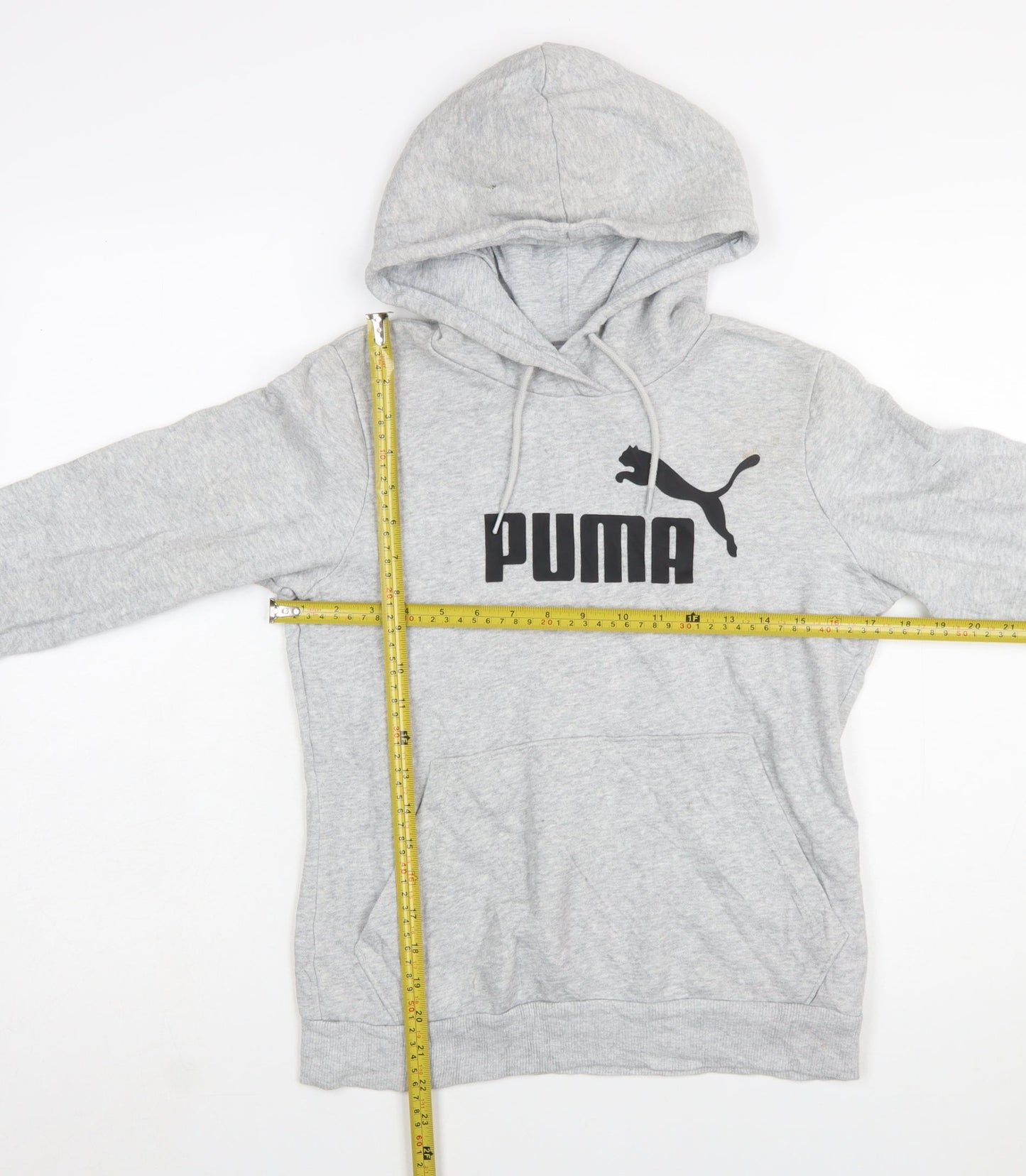 Puma Women’s Grey Pullover Hoodie Size 10 Logo Sweatshirt
