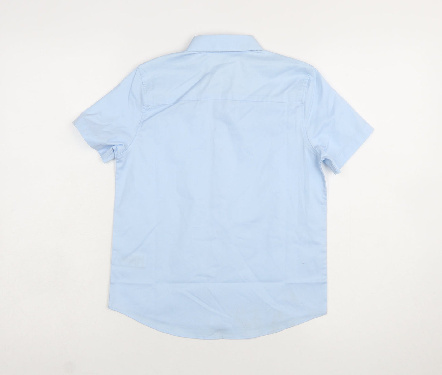 Next Boys Blue Short Sleeve Button-Up Dress Shirt 8 Years
