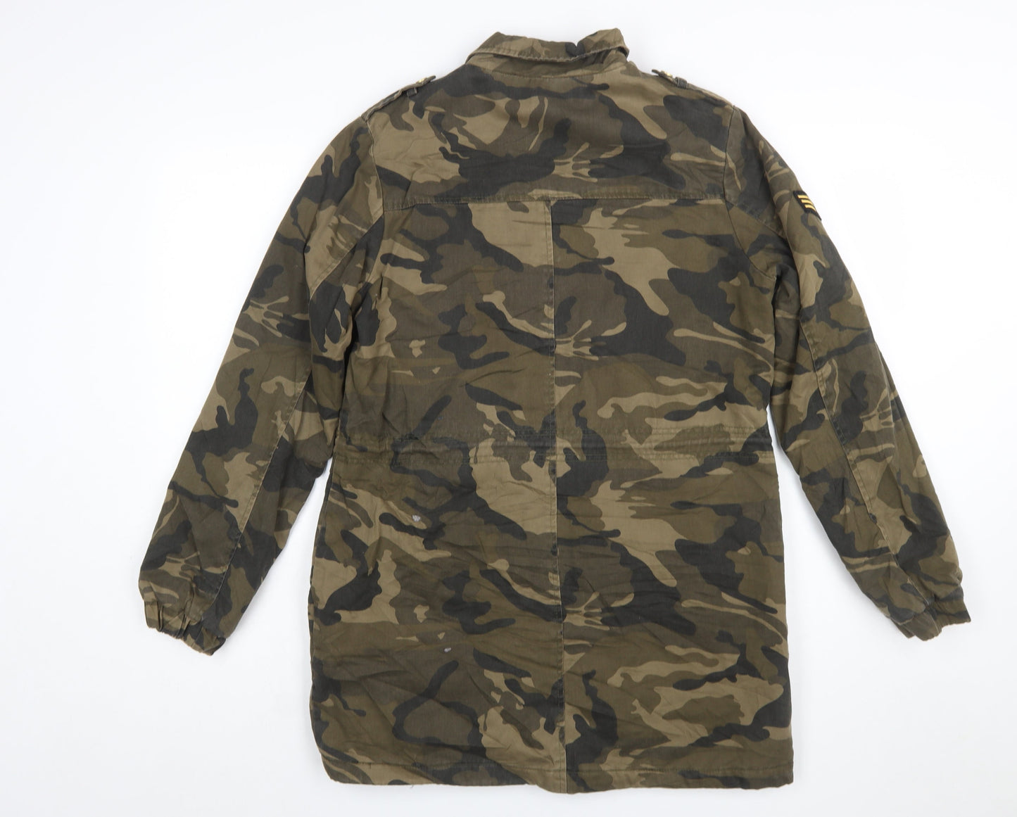 Stradivarius Women’s Green Camouflage Military Jacket Size S