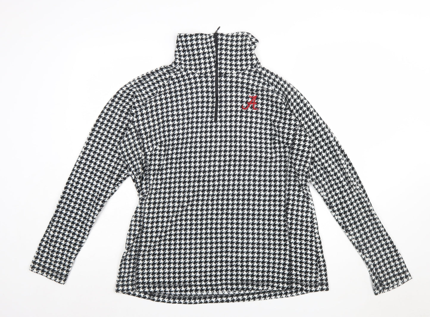 Columbia Womens Black White Houndstooth 1/2 Zip Pullover Sweatshirt XL
