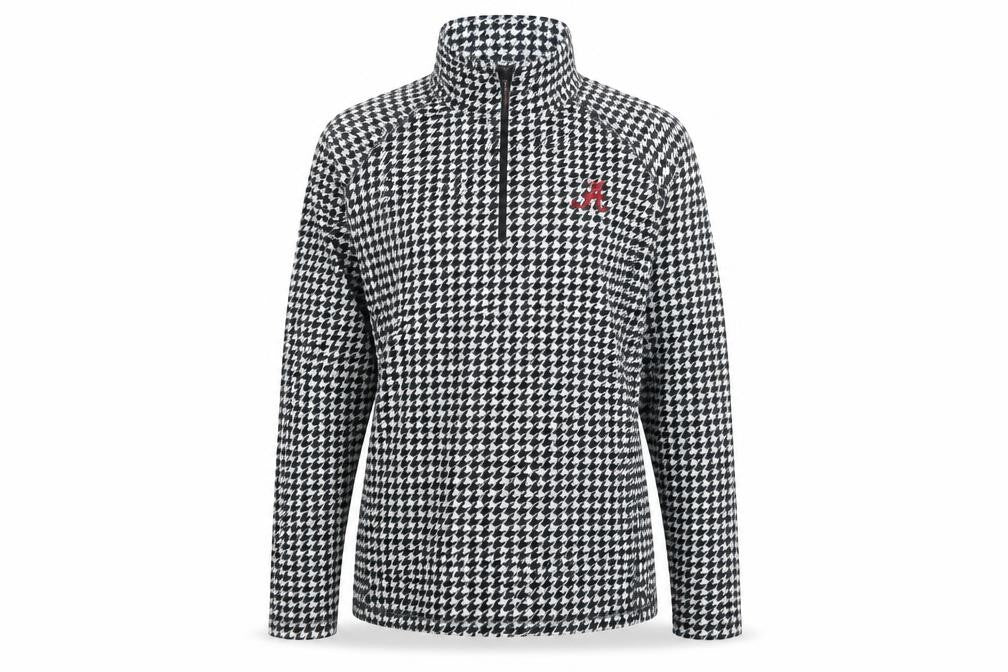 Columbia Womens Black White Houndstooth 1/2 Zip Pullover Sweatshirt XL